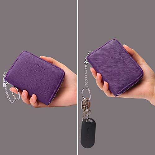 GOIACII Wallets for Women RFID Blocking Ultra Slim Real Leather Credit Card Holder Clutch - color: Z-Purple