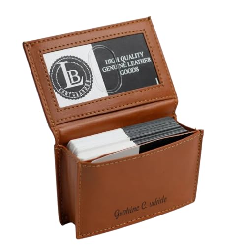 LB LEATHERBOSS Business Card Holder - color: Tan