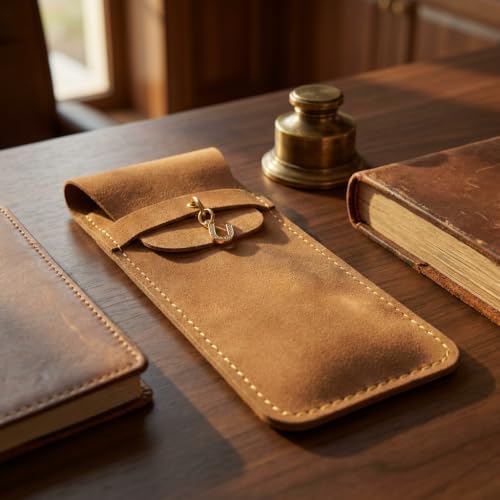 Personalized Initial PU Suede Pen Pouch - Office and Professional Storage Accessory, Ideal Gift for Coworkers (U) - color: U