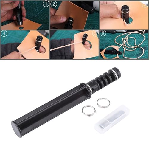 2 PCS Rotating Leather Rope Cutter, Leather Cord Knife Crafts Tools with 6 Blade, Leathers Strap Cutter, DIY Leathercraft Cutting