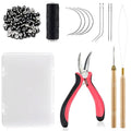 VCAY Hair Extension Tools Kit,200 Beads,Plier,Threader,Hook,Needles,Thread - color: Black
