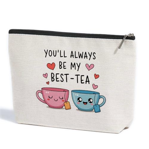 Bestie Makeup Bag Travel Essentials Organizer Cosmetic Bags for Women | Cute Best Tea Portable Pouch Purse Roomy Travel Makeup Toiletries Accessories, Gifts for Women Bestie - color: Multicolor 1436