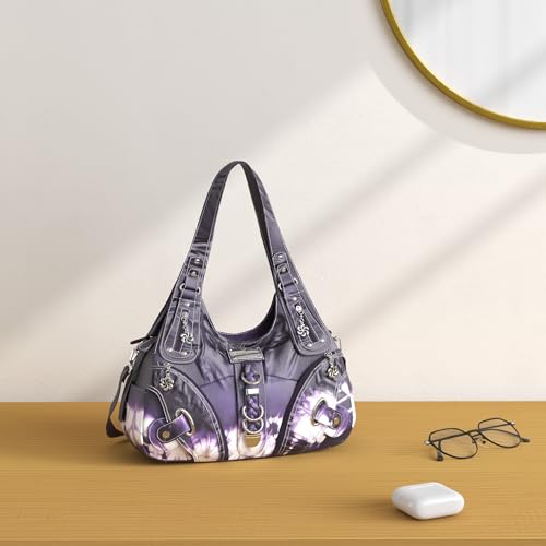 Angelkiss Hobo Purses and handbags for Women Satchel Handbag Women Purses Large Daily Shoulder Bags - color: Amaranth Red