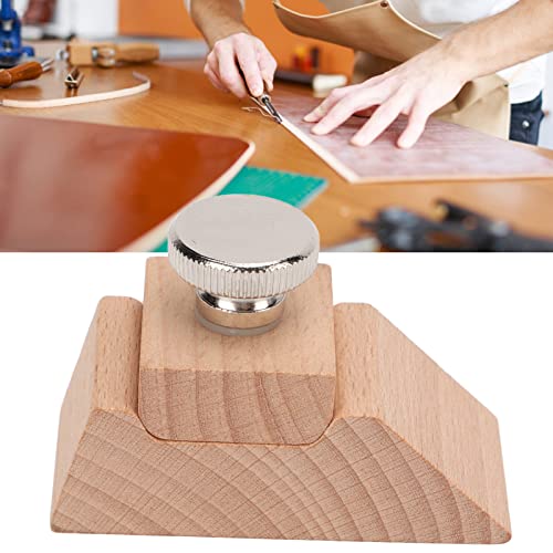 Wooden Sanding Block, Ergonomic Handle Beech Wood Sandpaper Holder for Leather Polishing, with Spring Steel Retainer for Smoothing Edges and Shaping (bevel) - size: bevel