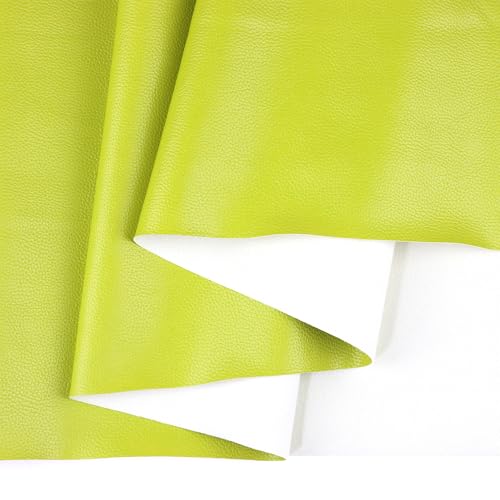 Ramya Faux Leather Sheets Roll 12" X 53"(30cm X 135cm) Upholstery Faux Leather Suitable for Handmade DIY, Earrings, Hair Clips, Sewing Crafts Projects (Fruit Green) - color: Fruit Green
