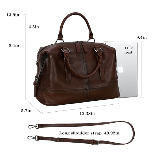 HESHE Leather Tote Bag Shoulder Purses for Women Satchel Crossbody Handbags - color: Coffee-new