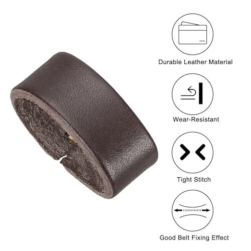 PATIKIL Leather Loop Keeper, Leather Loops Belt Keeper Loops Retainer Straps Replacement, - color: Coffee, size: 0.9"/1"