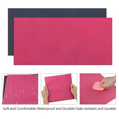 Laserable Leather Sheets,12"x24"Laserable Leatherette Patch(Hot Pink/Black) | CO2 Laser Engraving Supplies, Faux Leather for Crafting Tools, Leather Wallets - color: Hot Pink/Black