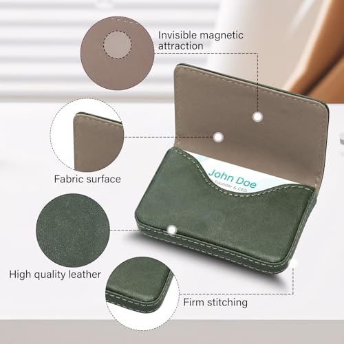 AI-DEE RFID Blocking Wallet - Minimalist Leather Business Credit Card Holder (12-Green) - color: 12-Green