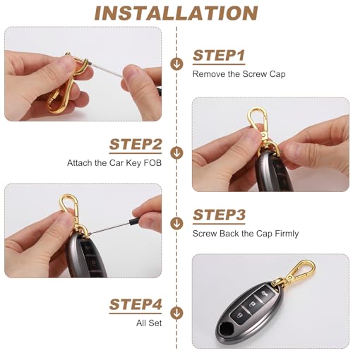 PATIKIL 0.5 Inch Swivel Clasp Hooks, 2 Pcs Detachable Snap Hook Swivel Lobster Claw Clasps with Screw Bar for Bag Strap Purse Lanyard DIY Craft Hardware, Gold - color: Gold