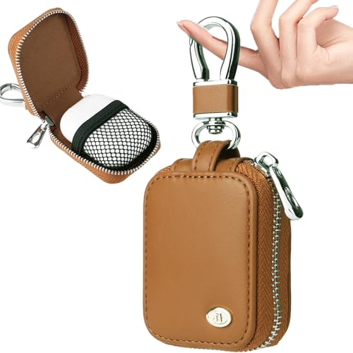 Earbud Case, Headphone Storage Case with Keychain EB-1Pcs Brown - color: Brown