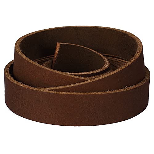 (TM) Genuine Leather Strap Leather Strip 3/4 Inch Wide and 72 Inches Long, Brown - color: Brown, size: 3/4inches_2yards