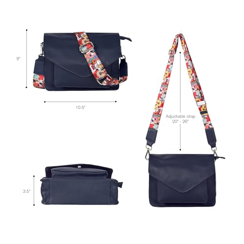 Ozora Genuine Leather Crossbody Purse for Women, Shoulder Bag - color: Blue Ndm W3