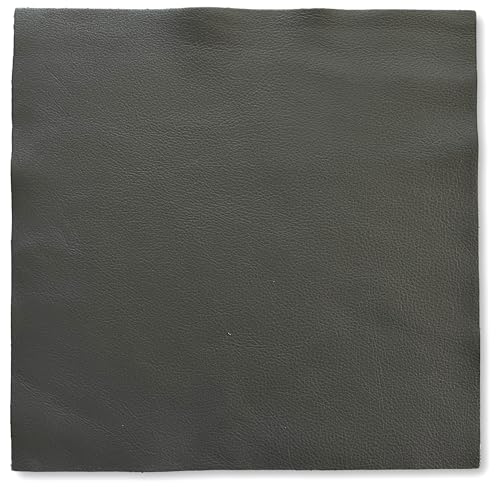 Natural Grain Cow Leathers: 12'' x 12'' Pre-Cut Leather Pieces (Gray, 1 Piece) - color: Gray, size: 1 Piece