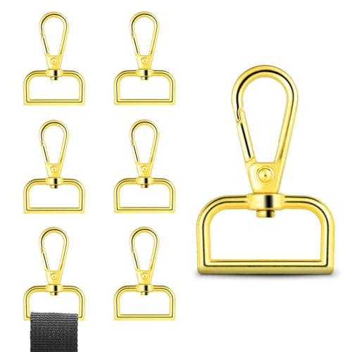 1 Inch Metal Swivel Snap Hooks, 6 Pack Lobster Claw Clasps for Keychains Purse Hardware Bag Making Lanyard Hooks(Gold) - color: 6pcs Gold