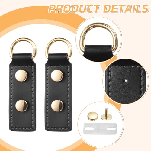 uxcell D Ring Buckle with Screws, Bag Side Clip Buckle Detachable Leather Purse Clasp Connector - color: Black