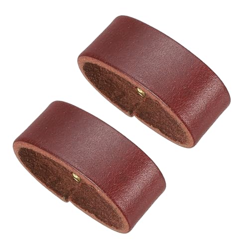 PATIKIL Leather Loop Keeper, Leather Loops Belt Keeper Loops Retainer Straps Replacement, - color: Reddish Brown, size: 1.2"/1.3"