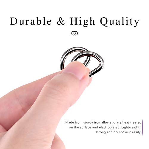 Swpeet 150Pcs 5/8 Inch - 15mm Black Multi-Purpose Metal D Ring Semi-Circular D Ring for Hardware Bags Ring Hand DIY Accessories (Gun-Black, 5/8 Inch) - color: Gun-black, size: 5/8 inch