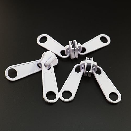 #10 White Resin Plastic Zipper Pulls Sliders for Tent Gazebo Quilt Jacket | Leekayer 10PCSReversible Pulls forLarge Double Sided Zipper Pulls Sliders Bulk(White)Metal Slider for Zipper Repair - color: White, size: #10-Reversible Pulls