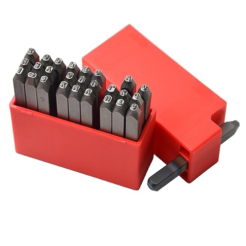 27pcs Heavy Duty Steel Stamp Uppercase Letters 5/64 2mm Hand Stamping Character Mark Code Alphabet Punch Kit for Bracelet Ring Jewelry Sheet Metal Plate Making Mold Die - size: 2mm Letter