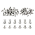 PATIKIL 4mm Leather Rivets, 100 Sets Round Button Head Studs Metal Screw Studs Posts Chicago Screws Rivet for Clothing Leather Crafts, Silver Tone - color: Silver, size: 4mm