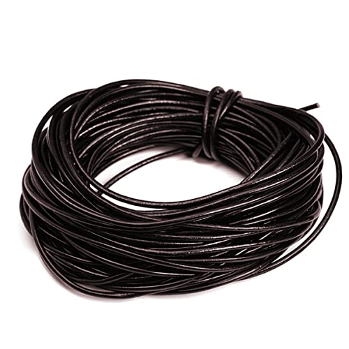 WUTA Cowhide Round Leather String Cords: Genuine Leather String for Jewelry Making Bracelet Necklace Beading Making Lanyards DIY Crafts(Brown, 1.5mm x 11 Yards) - size: 1.5mm x 11 yards, style: Brown