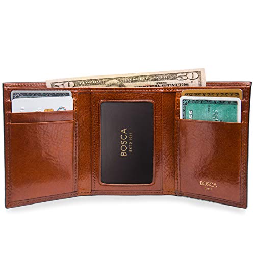 Bosca Men's Double I.D. Trifold - color: Amber
