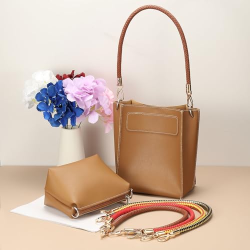 PATIKIL Braided Purse Straps PU Leather - color: Dark Brown, size: 23.6"