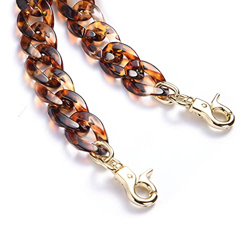 Aumey Clear White Black Brown Acrylic Chain Clutch Purse Strap Handles Bag Handbag Purse Replacement Chains 40 Inches - color: multicolored2