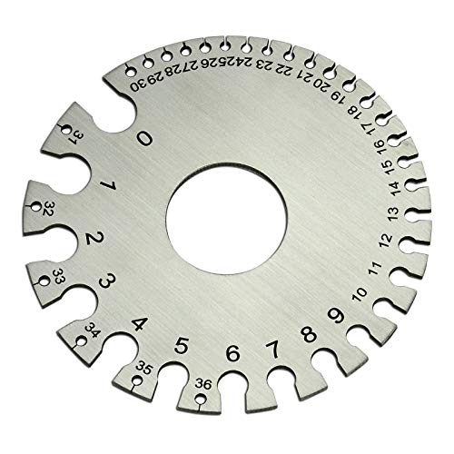 RIVERWELD Round Cable Thread Sheet Stainless Steel Wire Gage | Welding Gauge for Measuring Paper Leather Wood Thickness and Hardware Wire Diameters