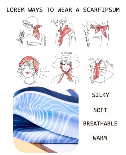 Head Scarf Purse Handle Neck Satin Hair Scarfs For Bag Lightweight Silky Long Thin Women's Fashion Scarves 59 * 5.9” - color: H19-water Ripple(59*5.9inch)