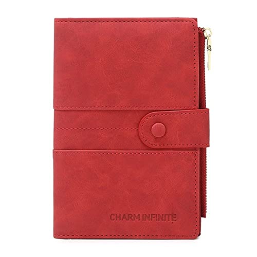 Mudono RFID Blocking Slim Passport Wallet, Travel Document Organizer - color: Red