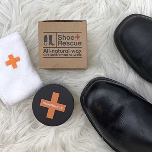 ShoeRescue All-Natural Leather Wax for Boots, Shoes & Bags with Cloth