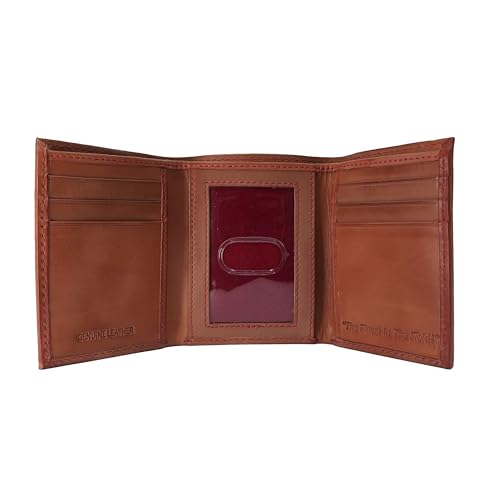 Rawlings | Men's Trifold Wallet Collection | Genuine Leather | Multiple Styles & Colors - color: Brown