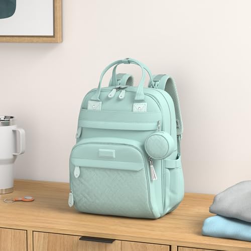 BabbleRoo Diaper Bag Backpack - Baby Essentials Travel Bag - Multi Function Water Resistant Diaper Bag, Travel Essentials Baby Bag with Changing Pad, Stroller Straps & Pacifier Case – Sage Green - color: Sage Green, size: Large
