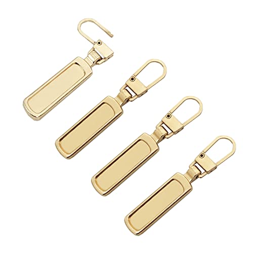 Mizeer Zipper Pull Replacement for Small Holes Zipper, Detachable Zipper Tab Repair for Clothing Jackets Boots - color: 4pcs Golden