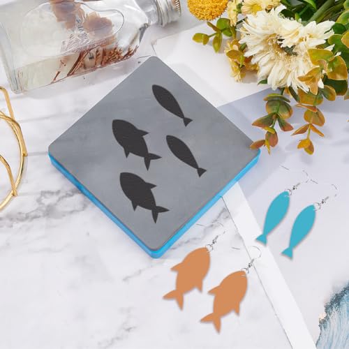 SUPERDANT Fish Pendant Leather Die Earrings Wooden Die Cutter Leathers Cutting Dies DIY Art Crafts Leathers Dies Cutter for Men Women Leather Making for Handmade Lover Gifts - style: Fish