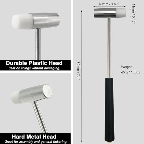 Lightweight Hammer for Book Nook Kits, Woodworking, Small Projects | Little Craft Mallet, Small Hammer for Jewelry Making, Leather, Watch, Home Project - color: Crafting Hammer
