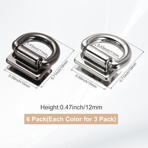 M METERXITY Metal Bag Connector, Purse Suspension Clasp with D Ring for Purse/DIY Crafts Hardware Accessories - color: Silver, Black