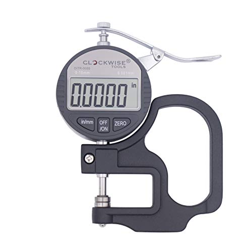 Digital Thickness Gauge, DTNR-0055 0-0.4 inch/10mm, 0.00005"/0.001mm Resolution - style: Resolution 0.00005"/0.001mm