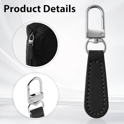 Deoward Zipper Pull Replacement PU Leather Handle Zipper Repair Tab (8 PCS) | Detachable, for Luggage, Backpacks, Suitcases, Jackets, Purses, Handbags - style: Leather Handle Zipper Pulls (Black)