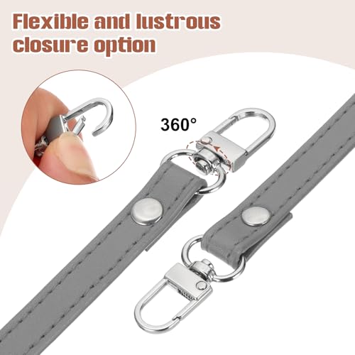 PATIKIL Leather Purse Handle Strap, 2 Pcs 17 Inch Leather Purse Strap Replacement DIY Women Clutch Bag Handbag Top Handle Strap Repair Accessories, Grey - color: Grey, size: 17 Inch