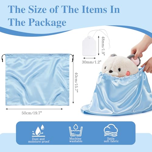 Ersmak 6 Pack Dust Bags for Handbags - Baby Blue Silk Dust Cover Bag for Purses Shoes - Satin Drawstring Dustproof Bags for Travel Storage - 19.7 x 15.7 In - color: Baby Blue, size: 19.7 x 15.7 In