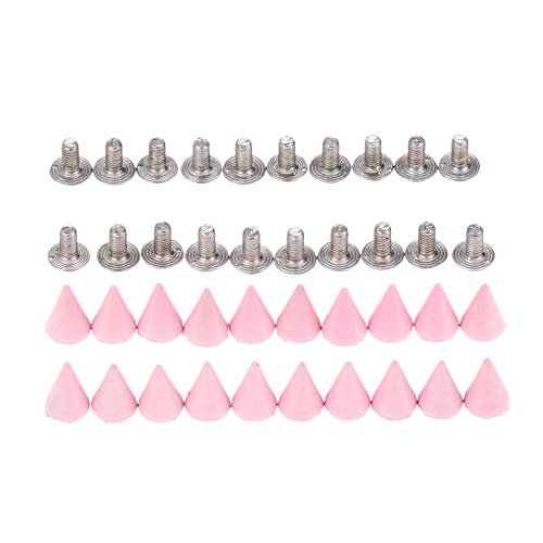 Yetaha Pink 7x10MM Cone Punk Screw Back Rivet Spikes, Metal Studs - color: Pink
