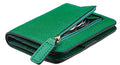 Toughergun Women’s Small Slim Leather Wallet with RFID Protection, Compact Bifold Mini Purse with Clear ID Window - color: CH Green