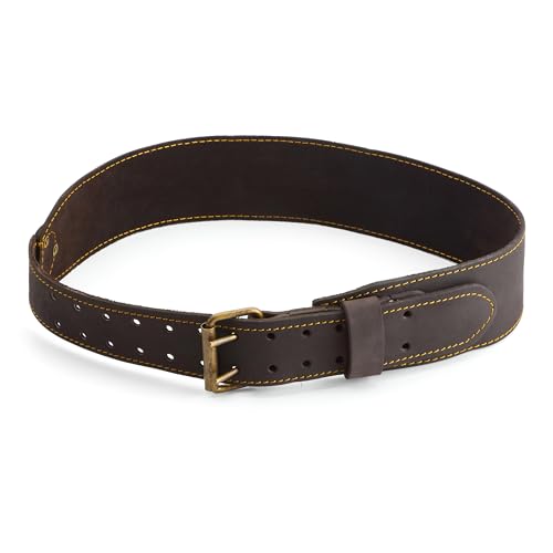 OX 3 Inch Leather Tool Belt - Thick Carpenter Belt For Pouches - XL | XL 3" oil tanned leather tool pouch belt for men - adjustable fit with perimeter stitching and rivets - cinto carpinteiro - size: 3" Belt (XL)