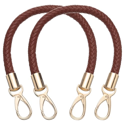 uxcell 2 Pcs Leather Purse Strap, 15.7 Inch PU Leather Braided Purse Replacement Shoulder Strap for Handbags with Buckle for DIY Handbag Purse Making, Brown - color: Brown