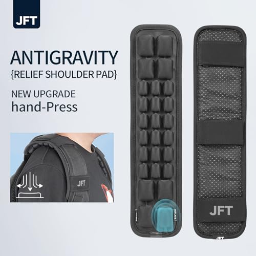 JFT Shoulder Strap Pad 3D Air Cushion Adjustable Air Pressure Suitable for All Kinds of Backpacks 2Pcs(Black) - size: Four Rows