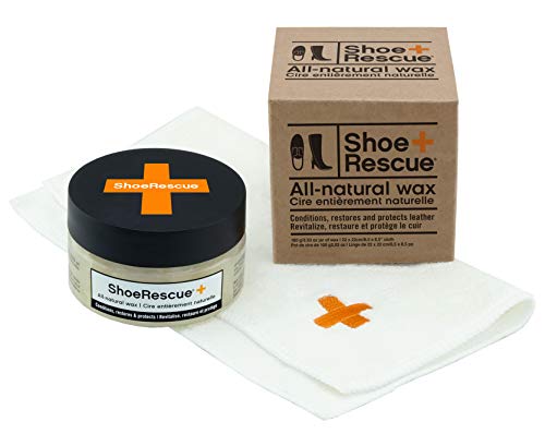 ShoeRescue All-Natural Leather Wax for Boots, Shoes & Bags with Cloth