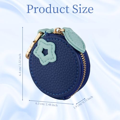 Fruit Coin Purse Bag Charm Keychain, Mini Charm Kawaii Leather Coin Purse Pouch Holder for Airtag Handbag Tote Wallet - color: Blueberry